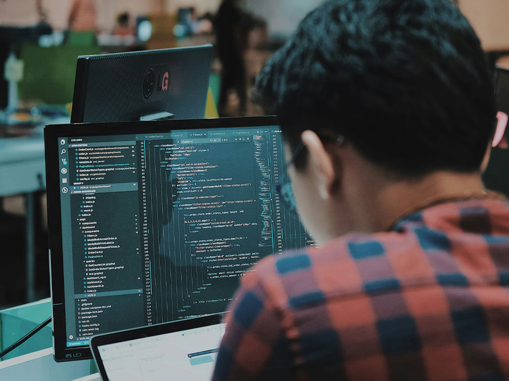 Computer screen showing code